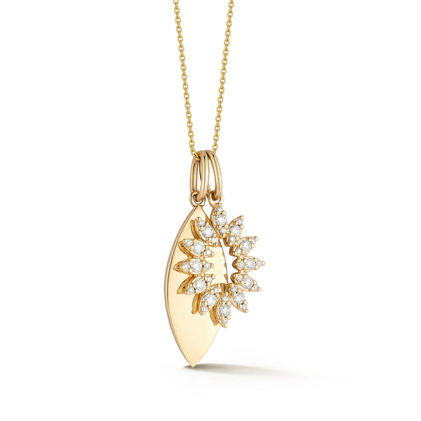 Yellow Gold-1^Designer Diamond Necklaces: Sophia Ryan Marquise Charm Necklace in Yellow Gold