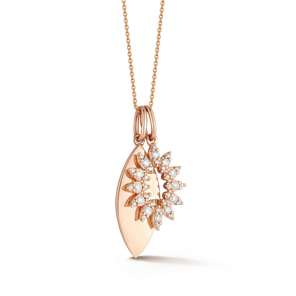 Rose Gold-1^Designer Diamond Necklaces: Sophia Ryan Marquise Charm Necklace in Rose Gold