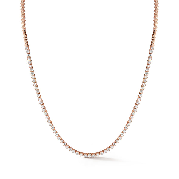 Rose Gold-1^Diamond Tennis Necklaces: Lulu Jack Diamond Tennis Necklace in Rose Gold