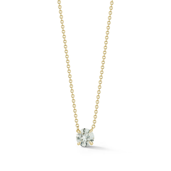 Yellow Gold-1^Diamond Pendant Necklaces: DRD 0.75 ct. Round Diamond Solitaire Necklace in Yellow Gold Thumbnail-only