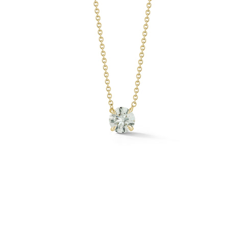 Yellow Gold-1^Diamond Pendant Necklaces: DRD 0.75 ct. Round Diamond Solitaire Necklace in Yellow Gold