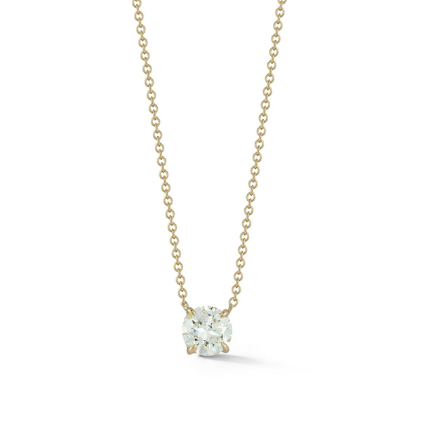 Yellow Gold-1^Diamond Pendant Necklaces: DRD 1.00 ct. Round Diamond Solitaire Necklace in Yellow Gold Thumbnail-only