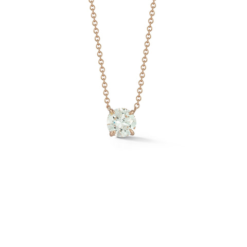 Rose Gold-1^Diamond Pendant Necklaces: DRD 1.00 ct. Round Diamond Solitaire Necklace in Rose Gold