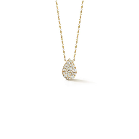 Yellow Gold-1^Teardrop Necklaces: Samantha Lynn Large Diamond Teardrop Necklace in Yellow Gold