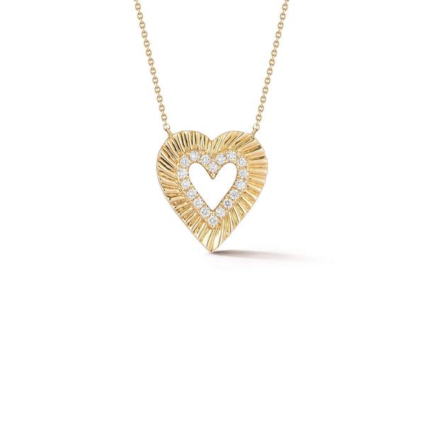 Yellow Gold-1^Diamond Pendant Necklaces: Zoe Louise Spiral Heart Necklace in Yellow Gold