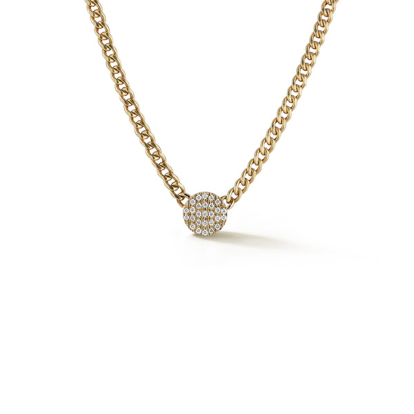 Yellow Gold-1^Diamond Bar Necklaces: Lauren Joy Cuban Chain Necklace in Yellow Gold