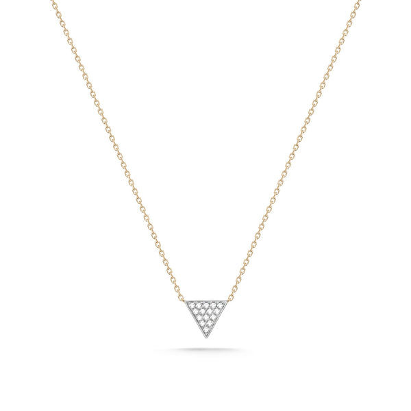 Yellow Gold-1^Diamond Pendant Necklaces: Emily Sarah Diamond Triangle Necklace in Yellow Gold Thumbnail-only