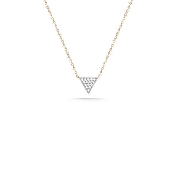 Yellow Gold-1^Diamond Pendant Necklaces: Emily Sarah Diamond Triangle Necklace in Yellow Gold