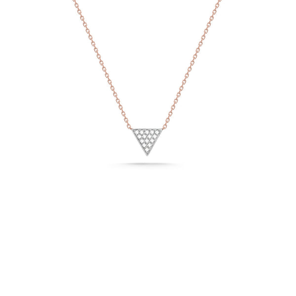 Rose Gold-1^Diamond Pendant Necklaces: Emily Sarah Diamond Triangle Necklace in Rose Gold