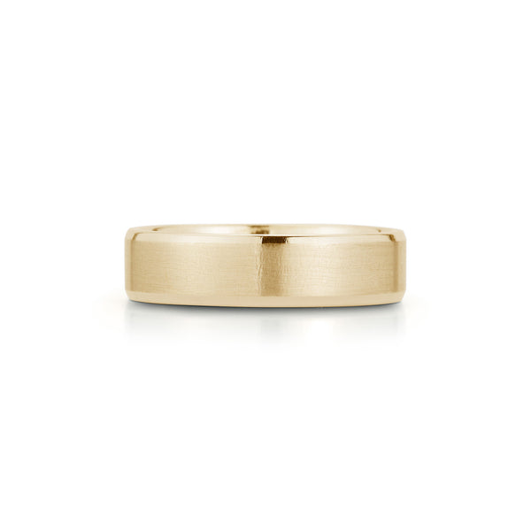 Yellow Gold-3^Men's Wedding Bands: 6mm Mens Beveled Edge Wedding Band in Yellow Gold