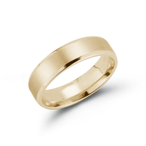 Yellow Gold-1^Men's Wedding Bands: 6mm Mens Beveled Edge Wedding Band in Yellow Gold