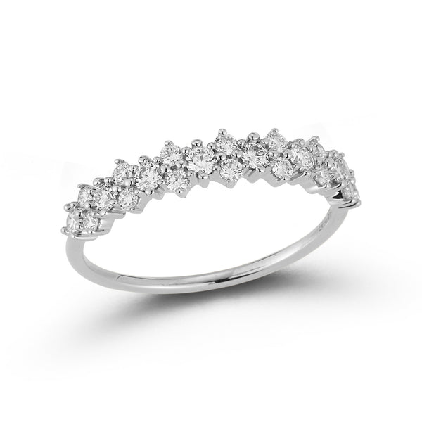 White Gold-1^Diamond Stacking Rings: Vivian Lily Array Ring in White Gold