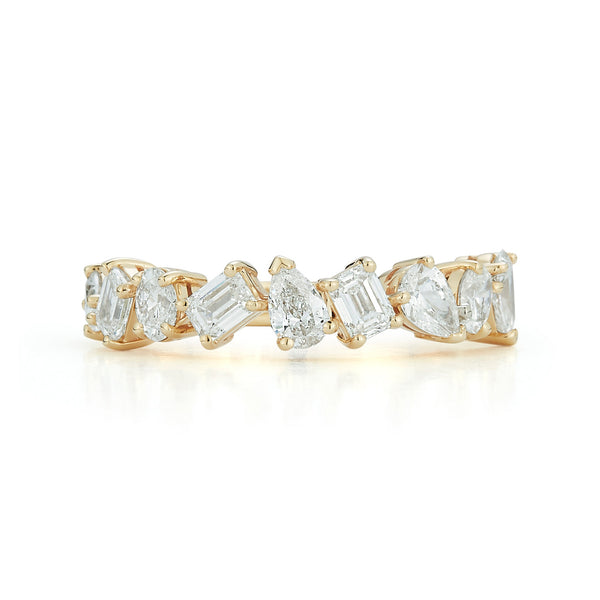 Yellow Gold-1^Stackable Rings: DRD 9 Stone Multi-Shape Ring in Yellow Gold