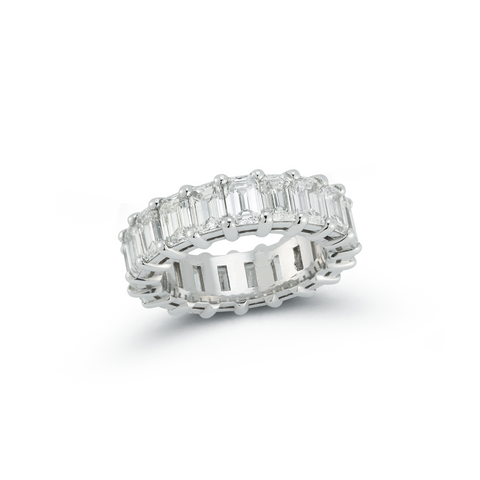 White Gold-1^Diamond Eternity Bands: DRD 0.40 Ct. Emerald Cut Diamond Eternity Ring in White Gold