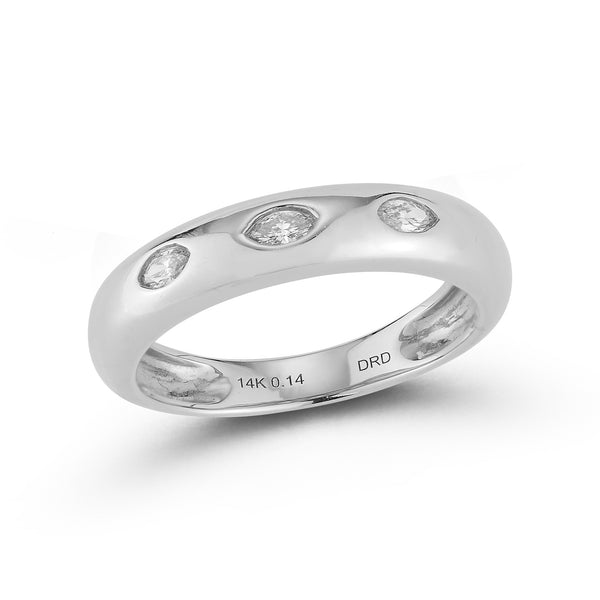 White Gold-1^Stackable Rings: Alexa Jordyn Inlay Marquise Band in White Gold