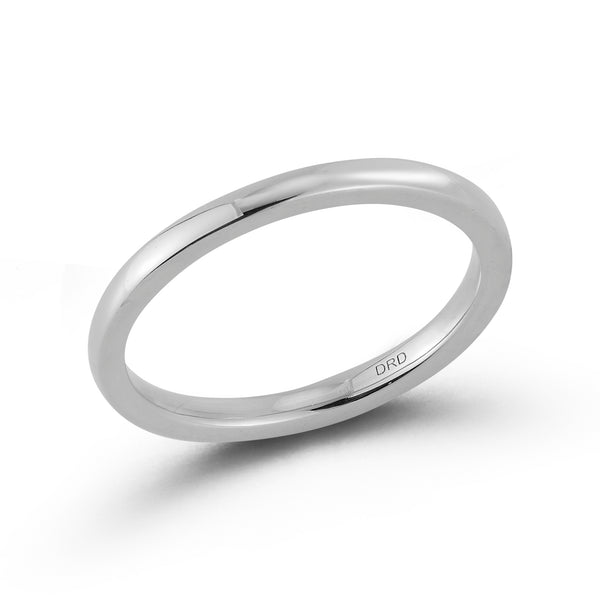 White Gold-1^Gold Bands: DRD 2mm Gold Band in White Gold