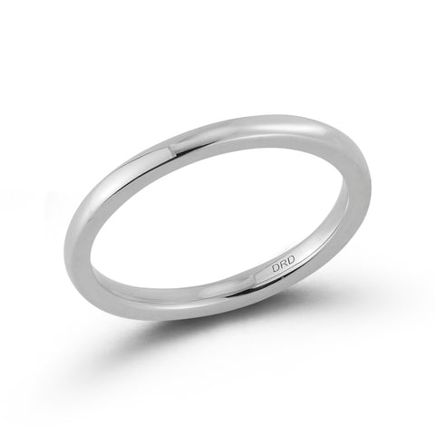 White Gold-1^Gold Bands: DRD 2mm Gold Band in White Gold