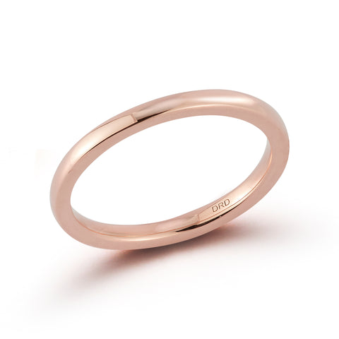 Rose Gold-1^Gold Bands: DRD 2mm Gold Band in Rose Gold