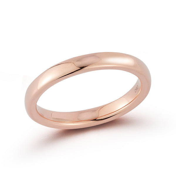 Rose Gold-1^Gold Bands: DRD 3mm Gold Band in Rose Gold