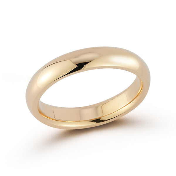 Yellow Gold-1^Gold Bands: DRD 4mm Gold Band in Yellow Gold