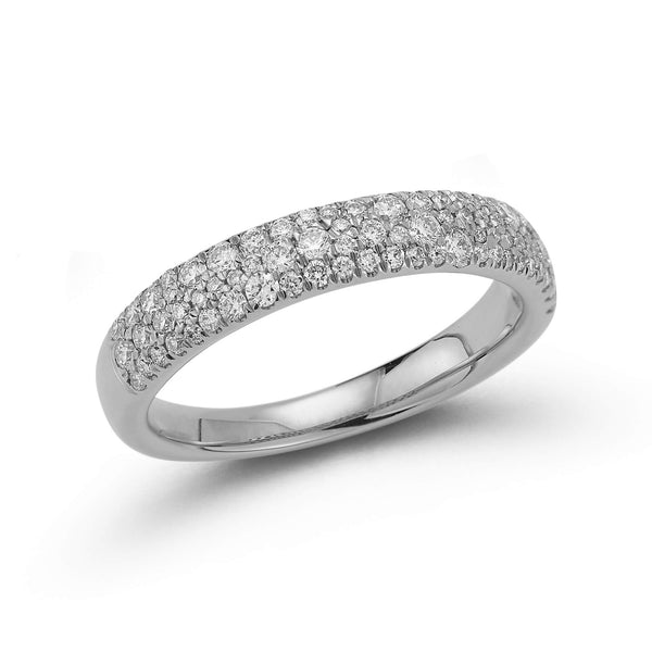 White Gold-1^Diamond Stacking Rings: Sylvie Rose Large Pavé Ring in White Gold