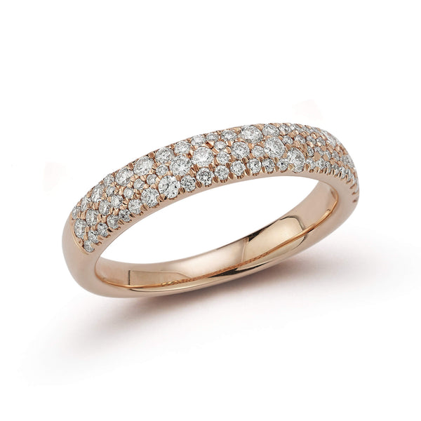 Rose Gold-1^Diamond Stacking Rings: Sylvie Rose Large Pavé Ring in Rose Gold