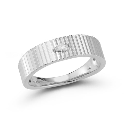 White Gold-1^Designer Diamond Rings: Teddi Paige Fluted Marquise Ring in White Gold