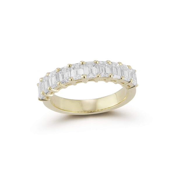 Yellow Gold-1^Diamond Eternity Bands: DRD 0.20 Ct. Emerald Cut Diamond Halfway Ring in Yellow Gold