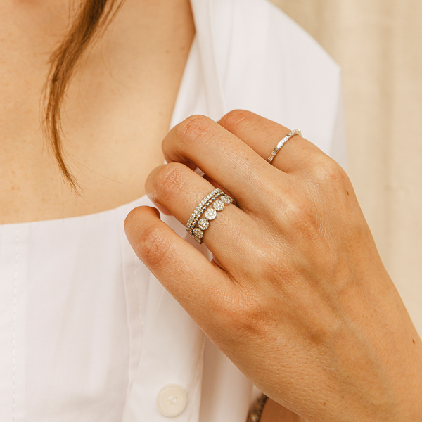 White Gold-4^Eternity Ring Designs: Poppy Rae Diamond Pebble Ring in White Gold