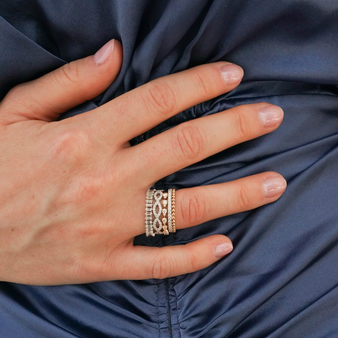 White Gold+Yellow Gold-2^Eternity Ring Designs: Poppy Rae Diamond Pebble Ring in White Gold,Yellow Gold