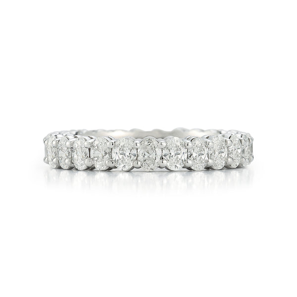 White Gold-4^Diamond Eternity Bands: DRD 0.10 Ct. Oval Diamond Eternity Ring in White Gold