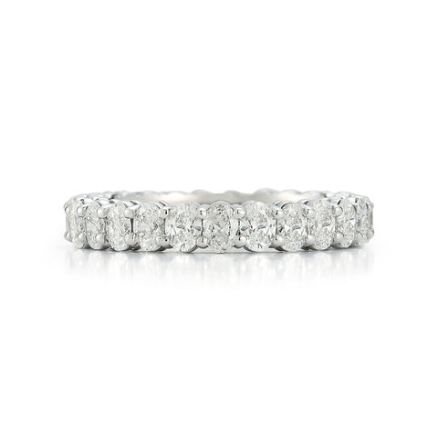 White Gold-4^Diamond Eternity Bands: DRD 0.10 Ct. Oval Diamond Eternity Ring in White Gold