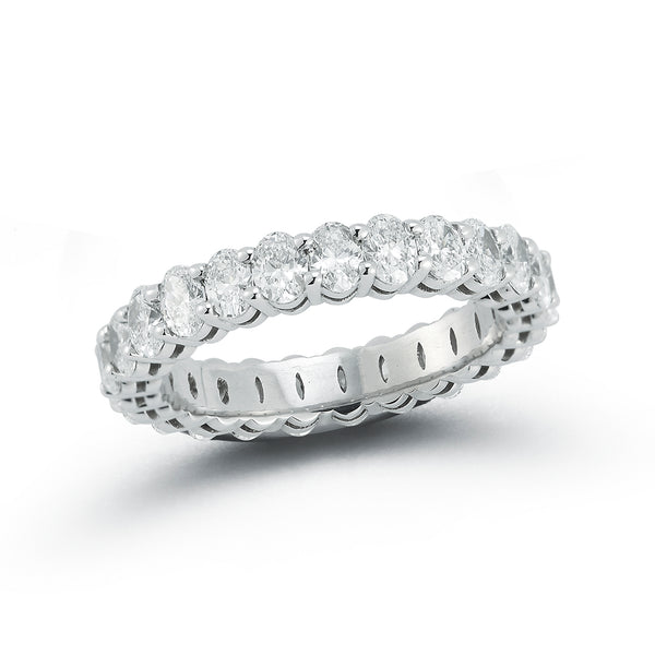 White Gold-1^Diamond Eternity Bands: DRD 0.10 Ct. Oval Diamond Eternity Ring in White Gold