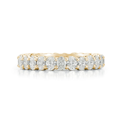 Yellow Gold-3^Diamond Eternity Bands: DRD 0.10 Ct. Oval Diamond Eternity Ring in Yellow Gold