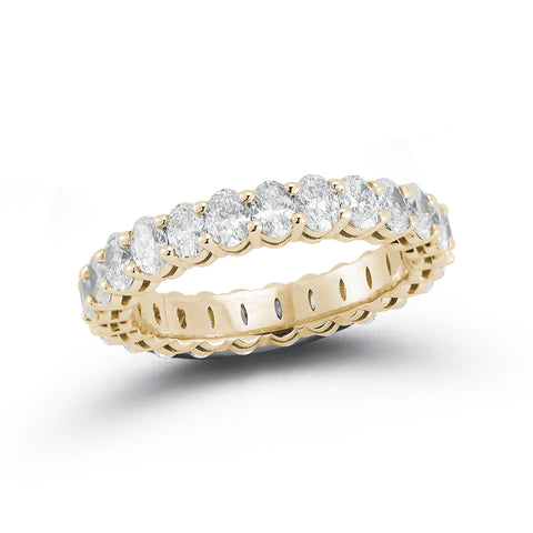 Yellow Gold-1^Diamond Eternity Bands: DRD 0.10 Ct. Oval Diamond Eternity Ring in Yellow Gold