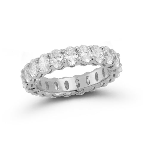 White Gold-1^Diamond Eternity Bands: DRD 0.16 Ct. Oval Diamond Eternity Ring in White Gold