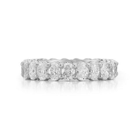 White Gold-3^Diamond Eternity Bands: DRD 0.16 Ct. Oval Diamond Eternity Ring in White Gold