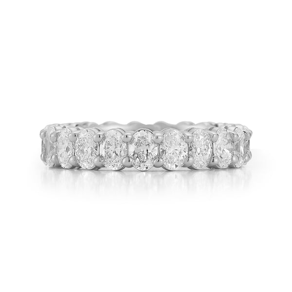 White Gold-4^Diamond Eternity Bands: DRD 0.20 Ct. Oval Diamond Eternity Ring in White Gold