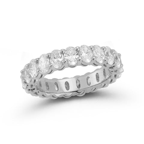 White Gold-1^Diamond Eternity Bands: DRD 0.20 Ct. Oval Diamond Eternity Ring in White Gold