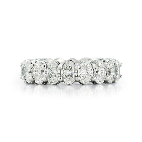 White Gold-3^Diamond Eternity Bands: DRD 0.25 Ct. Oval Diamond Eternity Ring in White Gold