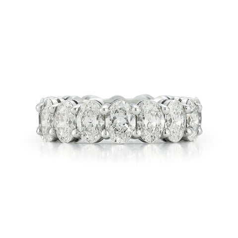 White Gold-2^Diamond Eternity Bands: DRD 0.DRD 0.40 Ct. Oval Diamond Eternity Ring in White Gold