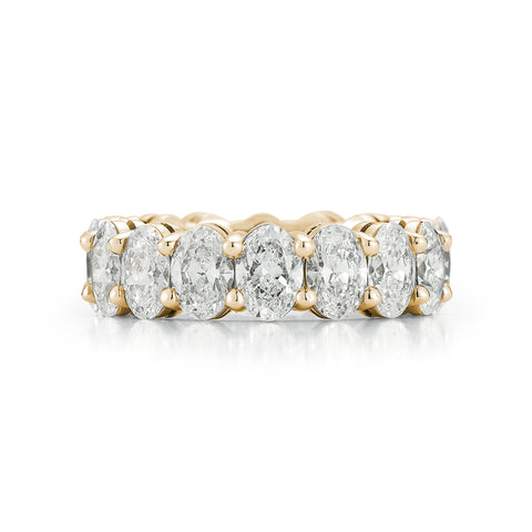 Yellow Gold-2^Diamond Eternity Bands: DRD 0.DRD 0.40 Ct. Oval Diamond Eternity Ring in Yellow Gold