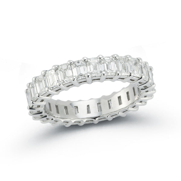 White Gold-1^Diamond Eternity Bands: DRD 0.10 Ct. Emerald Cut Diamond Eternity Ring in White Gold