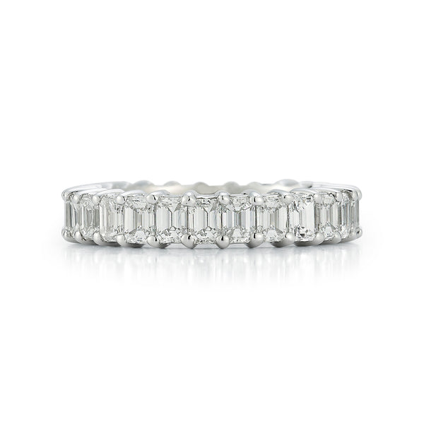 White Gold-3^Diamond Eternity Bands: DRD 0.10 Ct. Emerald Cut Diamond Eternity Ring in White Gold