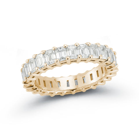 Yellow Gold-1^Diamond Eternity Bands: DRD 0.10 Ct. Emerald Cut Diamond Eternity Ring in Yellow Gold