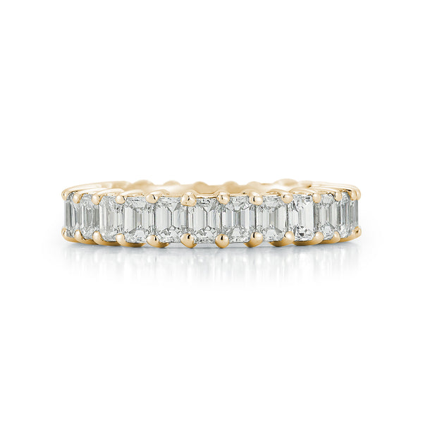 Yellow Gold-2^Diamond Eternity Bands: DRD 0.10 Ct. Emerald Cut Diamond Eternity Ring in Yellow Gold