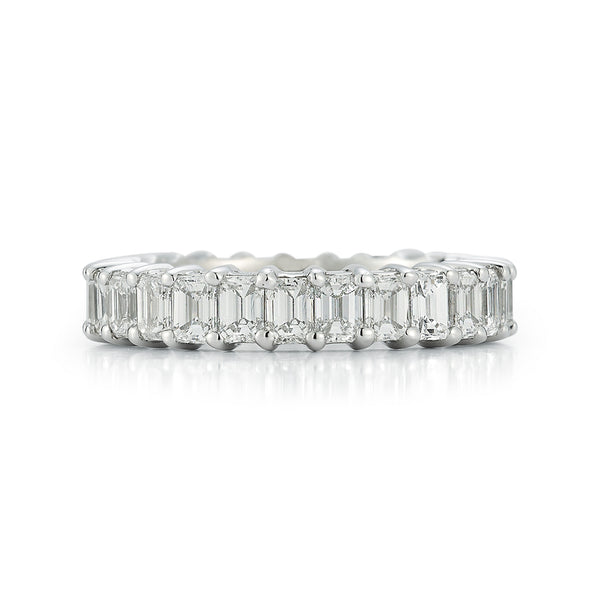 White Gold-2^Diamond Eternity Bands: DRD 0.15 Ct. Emerald Cut Diamond Eternity Ring in White Gold