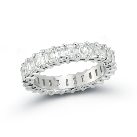 White Gold-1^Diamond Eternity Bands: DRD 0.15 Ct. Emerald Cut Diamond Eternity Ring in White Gold