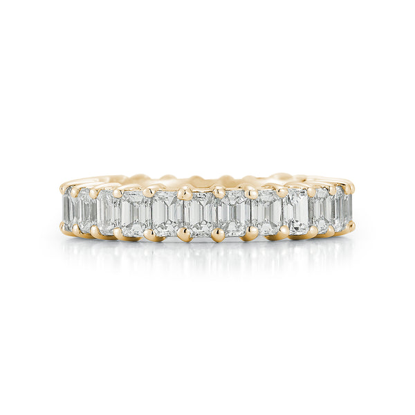 Yellow Gold-2^Diamond Eternity Bands: DRD 0.15 Ct. Emerald Cut Diamond Eternity Ring in Yellow Gold