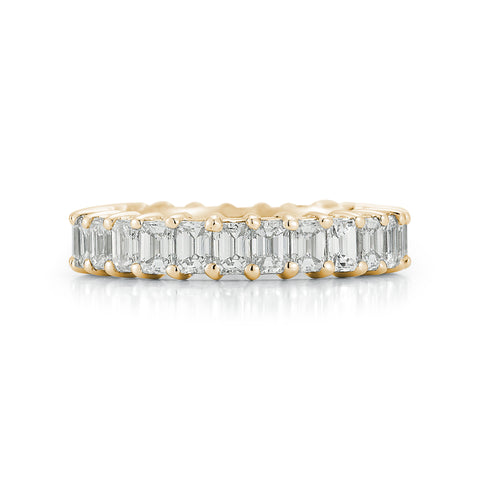 Yellow Gold-2^Diamond Eternity Bands: DRD 0.15 Ct. Emerald Cut Diamond Eternity Ring in Yellow Gold